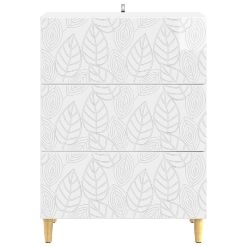 3 -Drawer Rectangle Accent Chest, High Gloss White