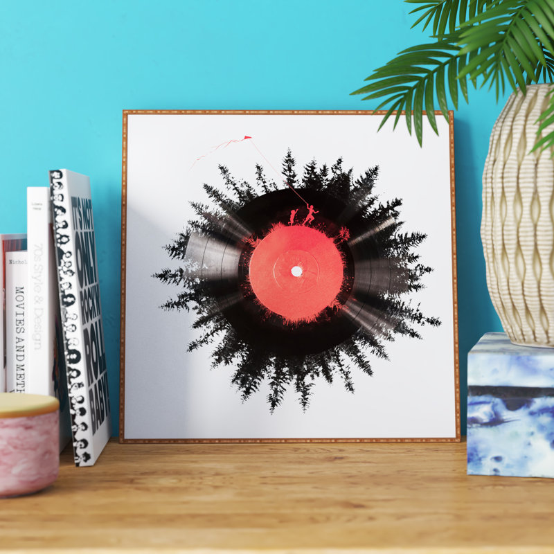 Le vinyle de ma vie - Reproduction d'art graphique sur bois encadrée, H 12 po x l 12 po x P 1 po