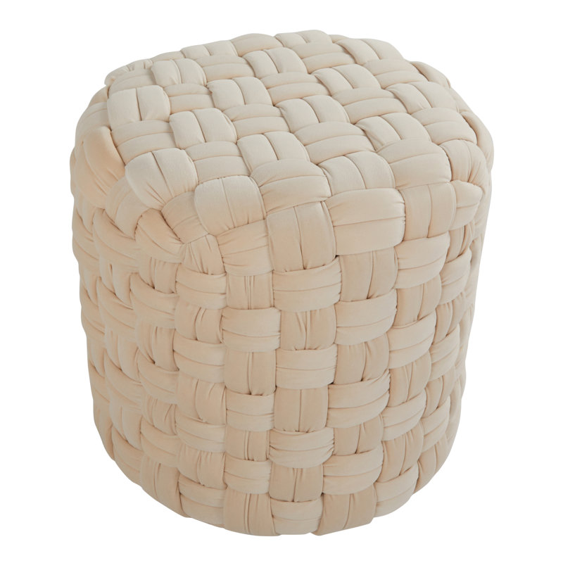 Velvet Pouf, Cream Velvet