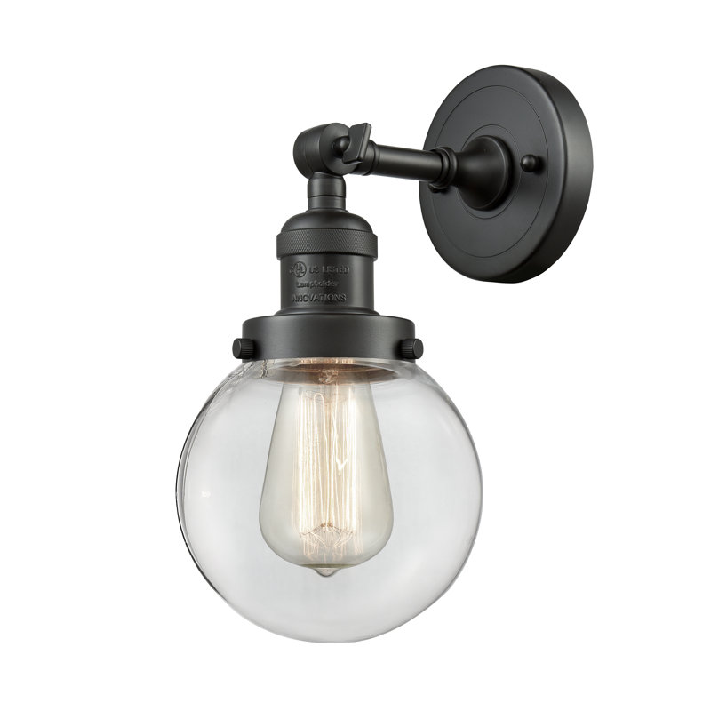 Clementina Dimmable Bath Sconce, 6 Watt Vinage LED Bulb, Clear, Oil Rubbed Bronze