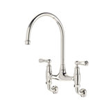 Georgian Era Bridge Kitchen Faucet with Wall Unions