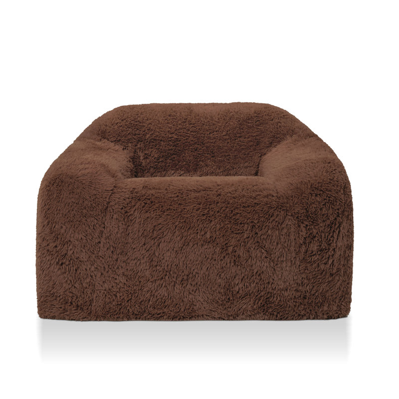 Minnie 41.7"W Low Back Upholstered Accent Chair, Reddish Brown