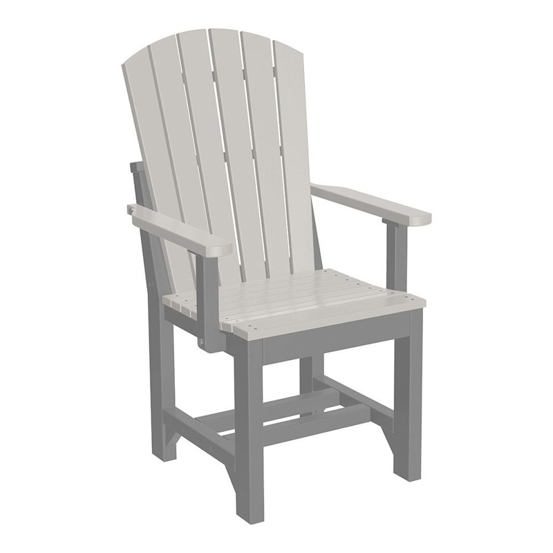 Chaise de patio à hauteur de bar adirondack Horigan, Gris colombe / ardoise