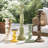 Hez 5Pc Layered Candle Holder Set, Distressed Cream And Brown Wood
