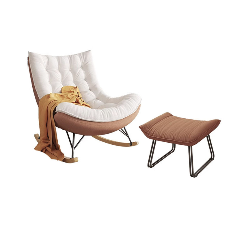 Chaise berçante en acier au carbone, Café