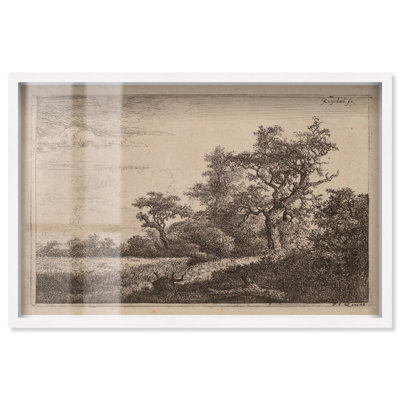 Wind in the Grass Shadowbox Print Vintage Decor by Art Remedy