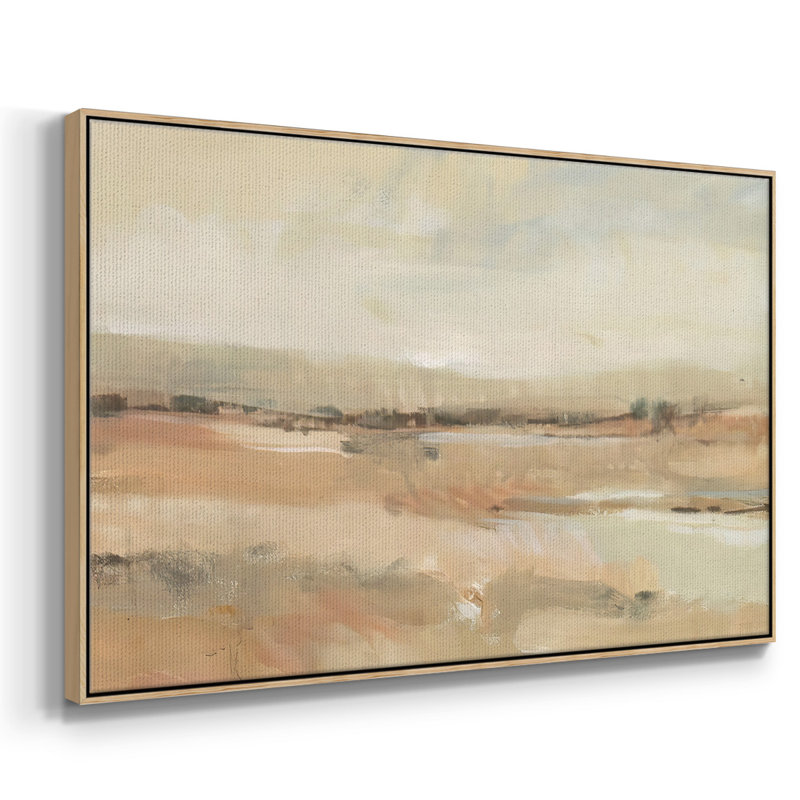 " Earth Tone Landscape I ", Natural Wood Framed, 25" H x 37" W x 2" D