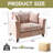  46.9" Oversized Soft Chenille Upholstered Deep Seat Accent Chair, Armchair with Plush Pillows, Pink-1587426878