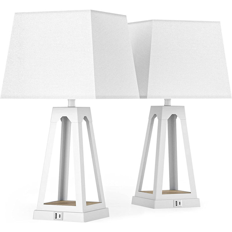 Lampe de bureau en métal avec prise USB
