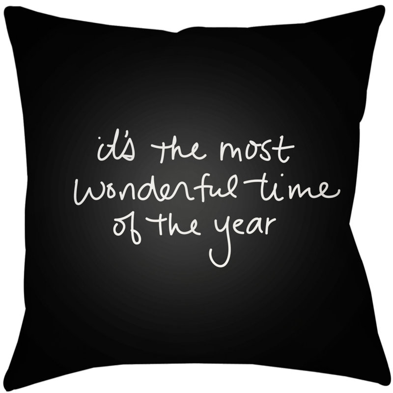 Wonderful Time Indoor/Outdoor Throw Pillow, 16" H x 16" W x 4" D