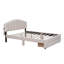 Grand lit plateforme tapissier avec molleton Teddy - Structure de lit beige avec tiroir de rangement, lit moderne-1124634912