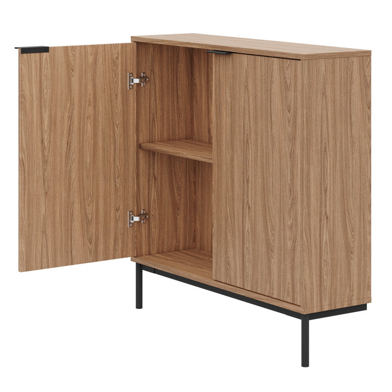 Slim 2-door Storage Console, Brown