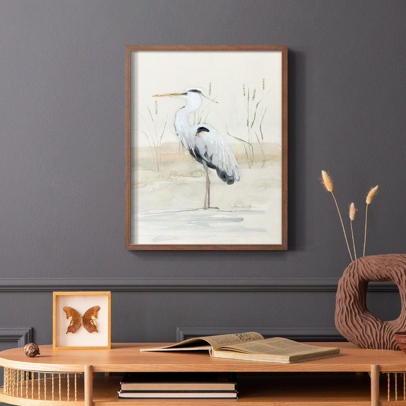 Heron II, reproduction encadrée - bois massif, H 10 po x l 8 po, Brun
