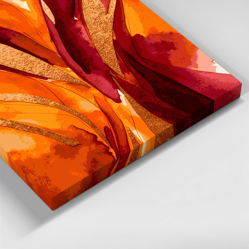 Abstrait aquarelle 54, art mural sur toile brune, H 12 po x l 12 po