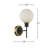Rickey - 1-Light Wall Sconce - Black - Brushed Brass - White Glass-1524232444