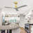 52 Inch Indoor Ceiling Fan Without Light 3 Solid Wood Blades Remote Control Reversible Dc Motor
