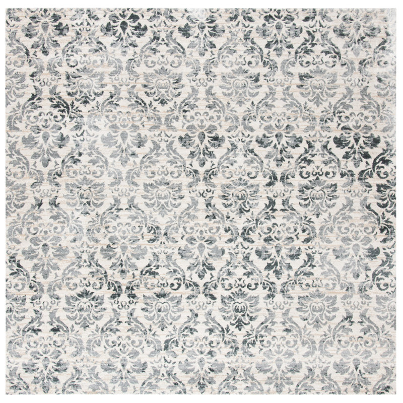 Purnell Performance Damask Rug, Square 6'7"