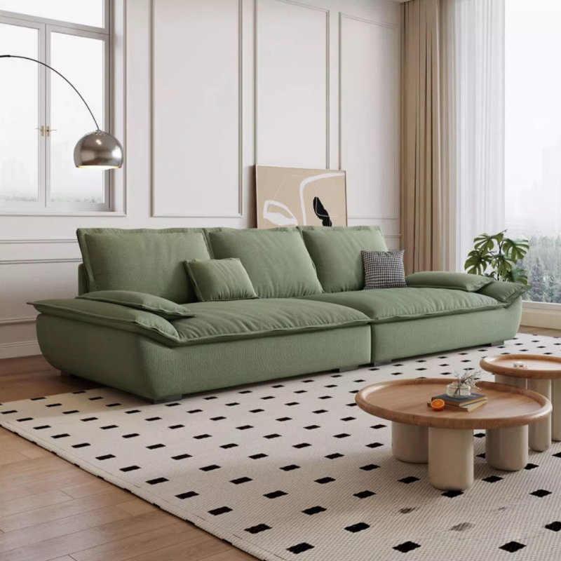 Canapé simple en tissu décontracté, 4, Vert, H 35,83 po x l 118,11 po x P 37,4 po