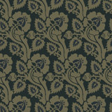 Paisley Briar - Black Gold Botanical Wallpaper