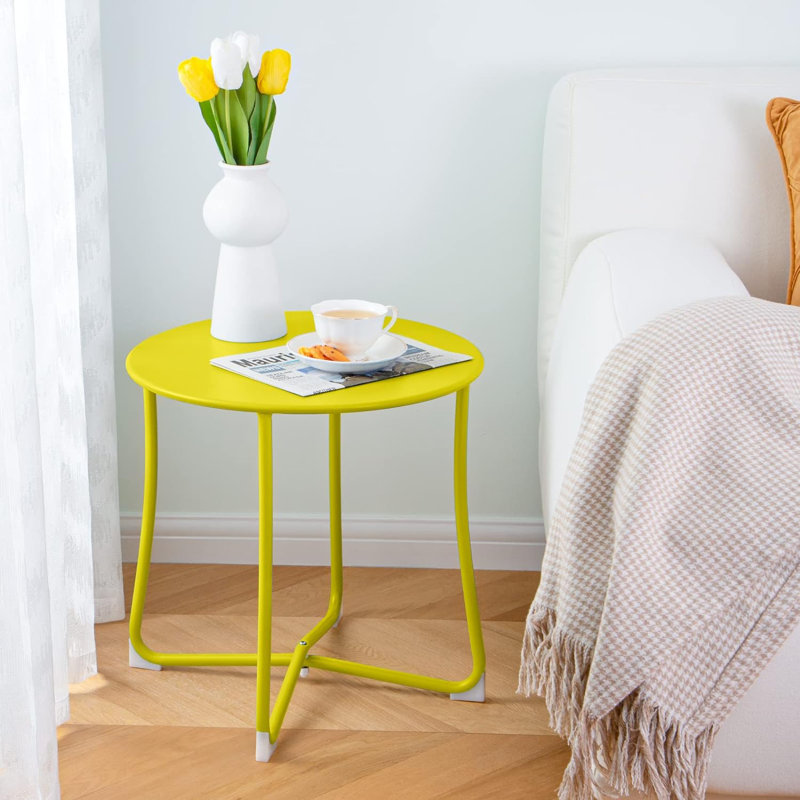 Table basse d'extérieur résistante aux intempéries Neston, Jaune