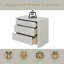 Table de chevet Jehoram Beige, aucun assemblage requis