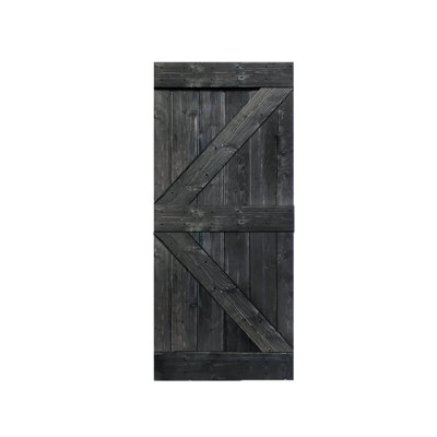 Panelled Wood Stained K Series Diy Barn Door Without Installation Hardware Kit