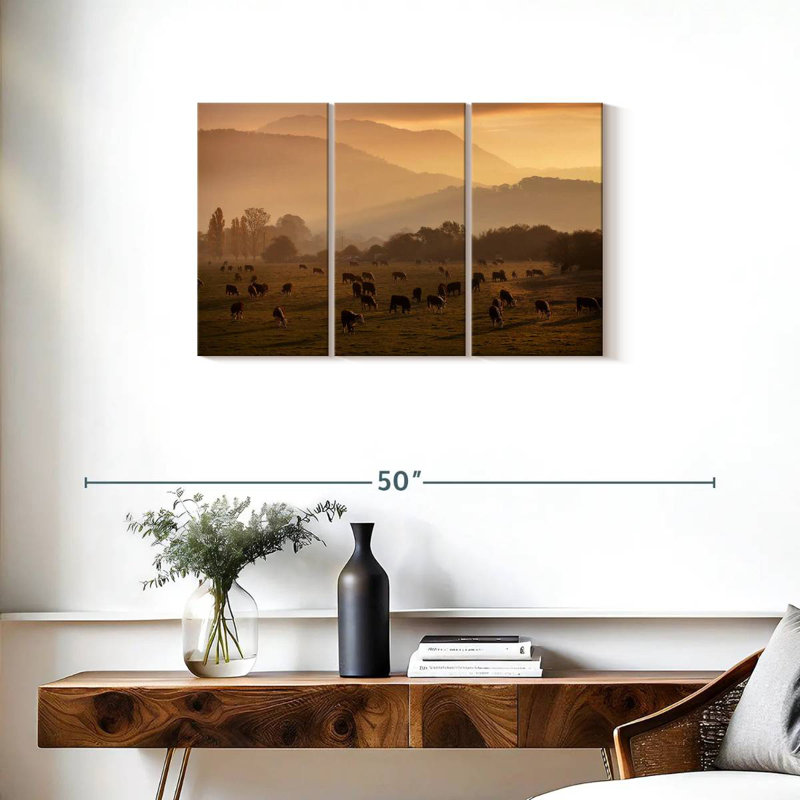 Grazing Cows, 20" H x 33" W