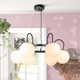 Royelle 6 - Light Dimmable Wagon Wheel Modern Glass Bubble Chandelier