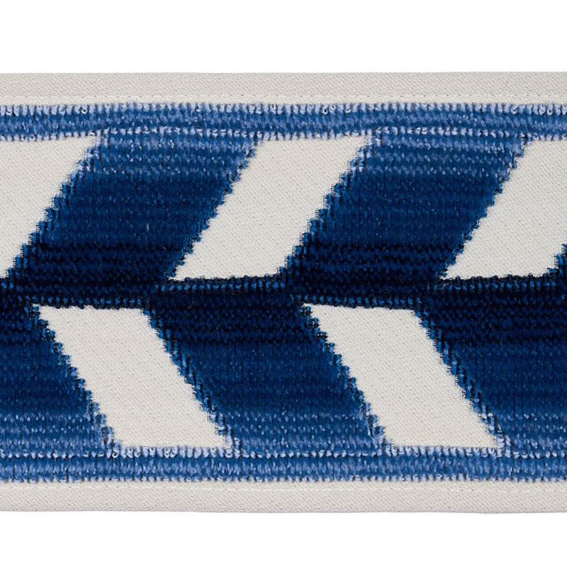Chevron Strie Velvet Tape, Lapis