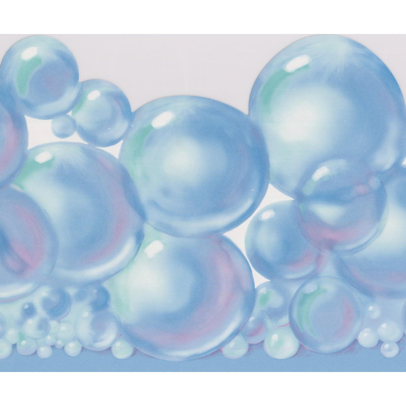 Bordure murale bulles, Bleu