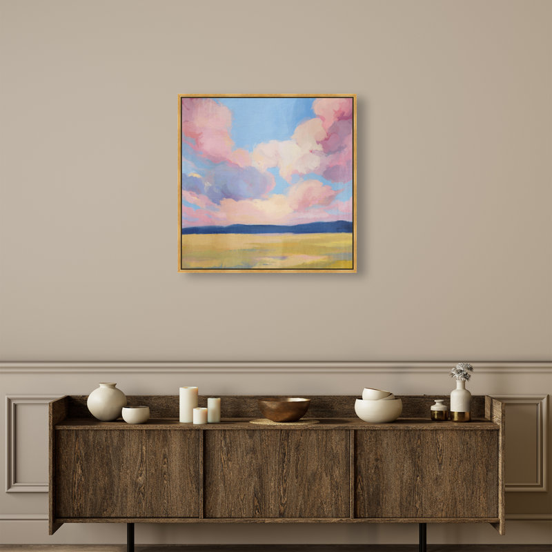 Blushing Sky Print by Oliver Gal, 31" H x 31" W, Gold Floater Frame