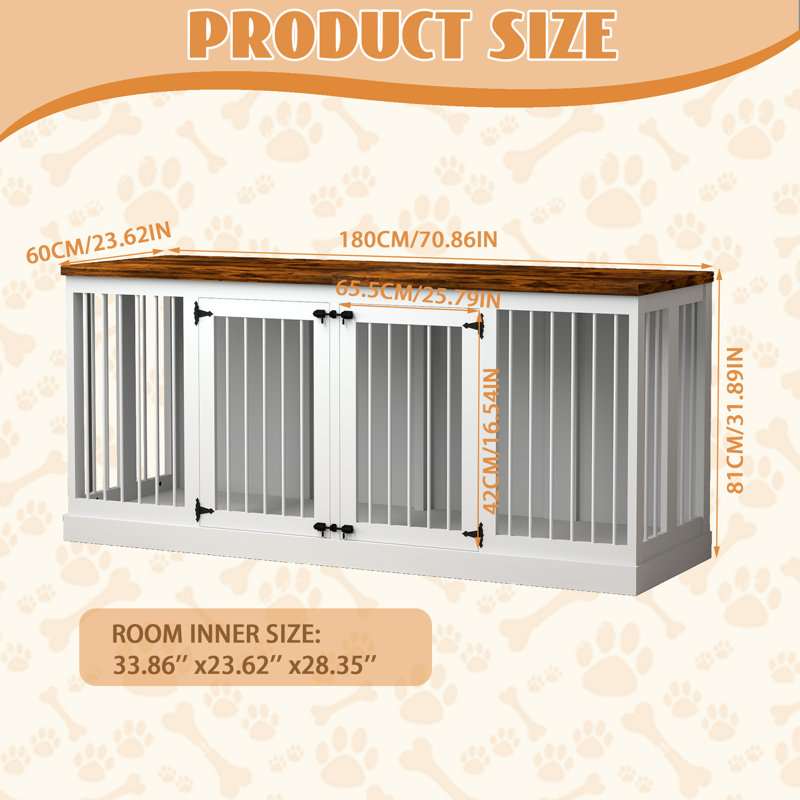 Meuble de rangement pour chien 70,9 po