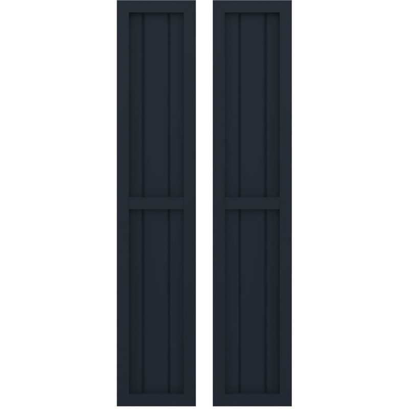 Deux volets à panneaux égaux Americano (par paire), 10 1/2", Bleu nuit sans étoile, 50"