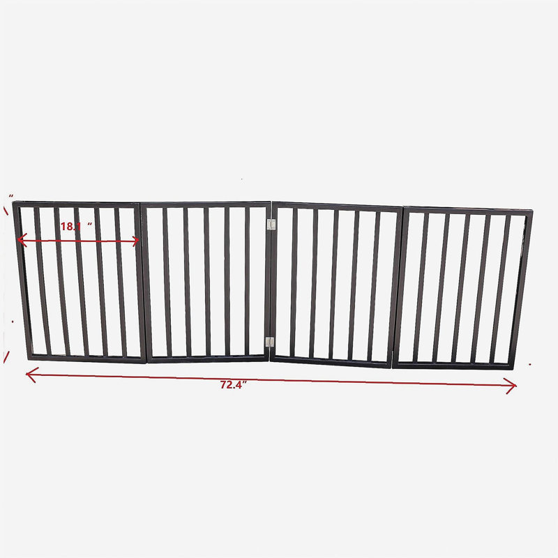Barrière pour animaux - Barrière pour chien pour portes, escaliers ou maison - Autoportante, pliante, brune, en bois arqué
