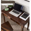 Bureau élégant en bois traditionnel avec deux tiroirs et pieds tournés