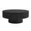 Elegant Easy Assembly Round Coffee Table With 6.8" Thick Tabletop, Modern Drum End Table, Minimalist Fluted Centre Table With Sturdy Base For Living Room-417543482