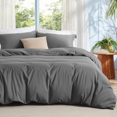Ensemble de housse de couette en polyester et rayonne de bambou