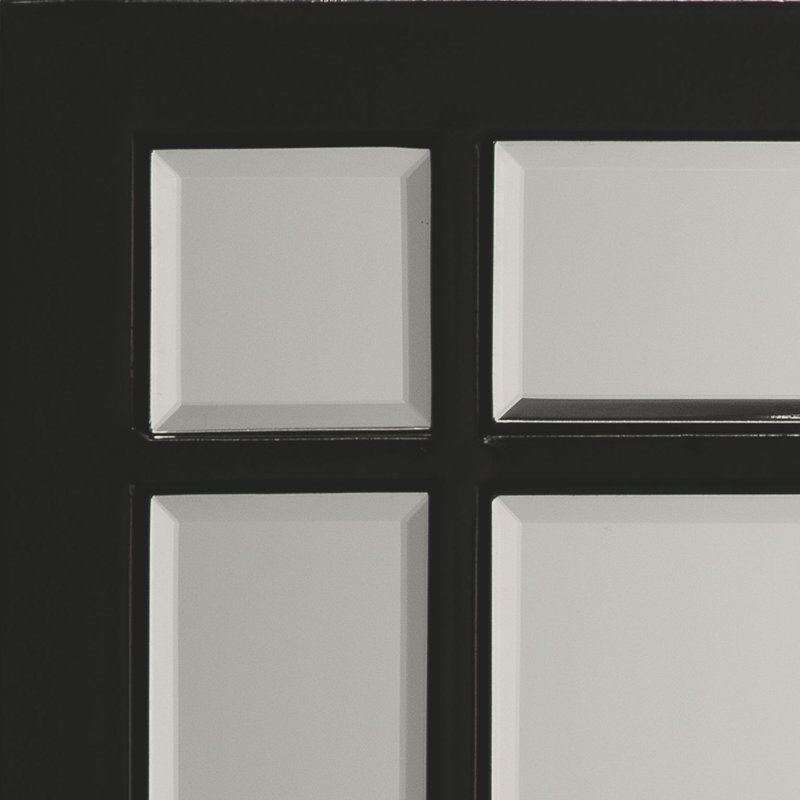 Metal Flat Wall Mirror, Black, 36" H × 26" W × 0.75" D