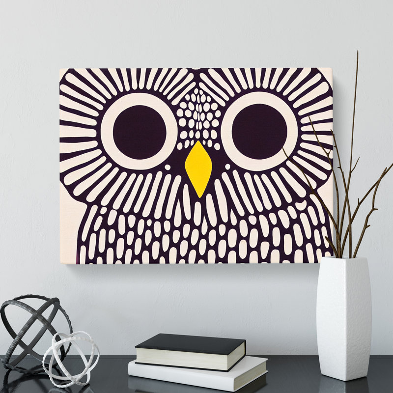 Vintage Owl Art Vol.1 Abstract - Wrapped Canvas, 40cm H x 60cm W x 3cm D