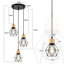 3-Light Black Kitchen Island Pendant