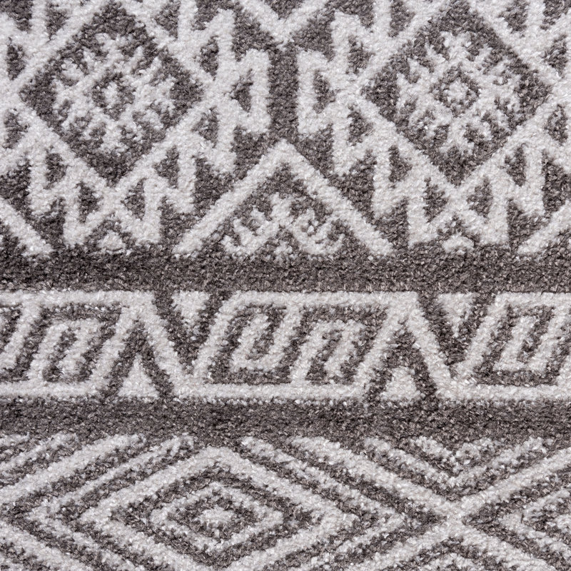 Machine Woven Grey Indoor Rug, Rectangle 200 x 290cm