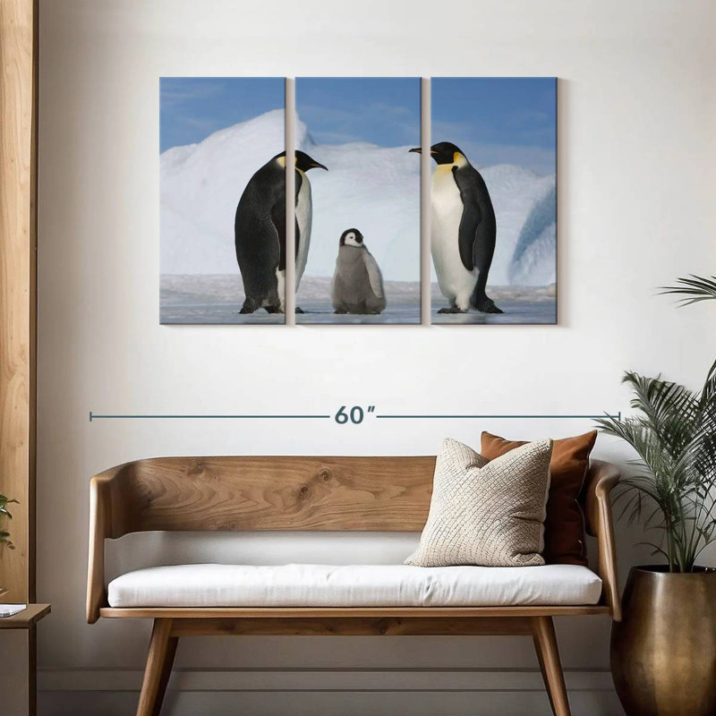 Brampt Family Of Penguins, 28" H x 45" W