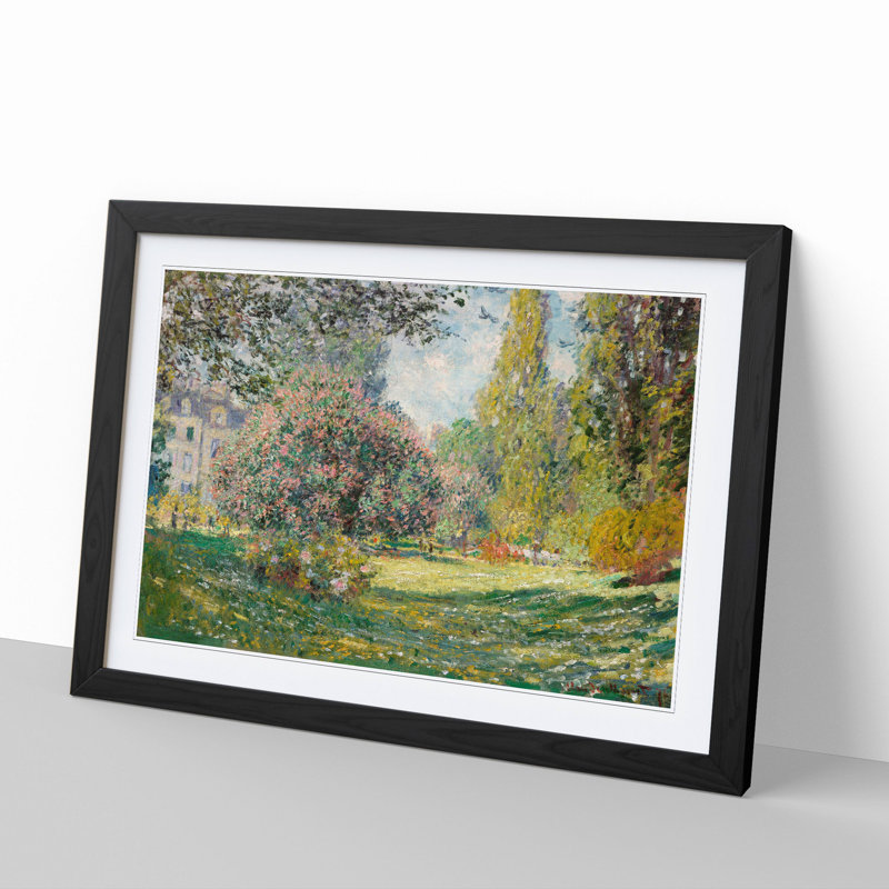 The Parc Monceau Vol.2 by Claude Monet - Picture Frame Painting on MDF, Black Framed, 36cm H x 48cm W x 2cm D