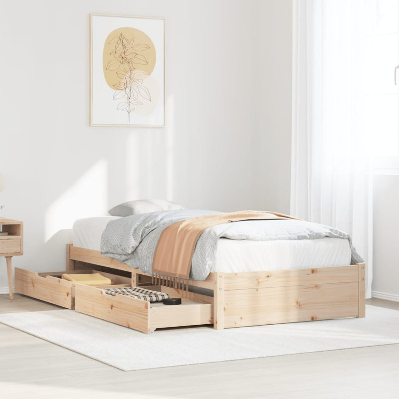 Solid Wood Storage Bed, Single (3')