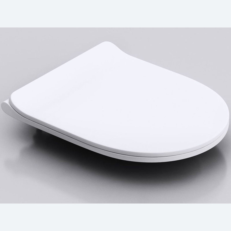  Soft Close Toilet Seat D Shape Slim Design One Touch Button Quick Release 360 x 470 x 25mm (WxDxH)
