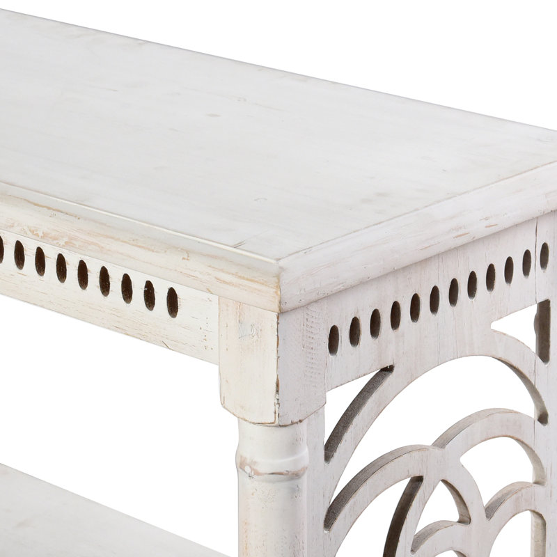 Steinmar 47.25'' Console Table, White with Distressing