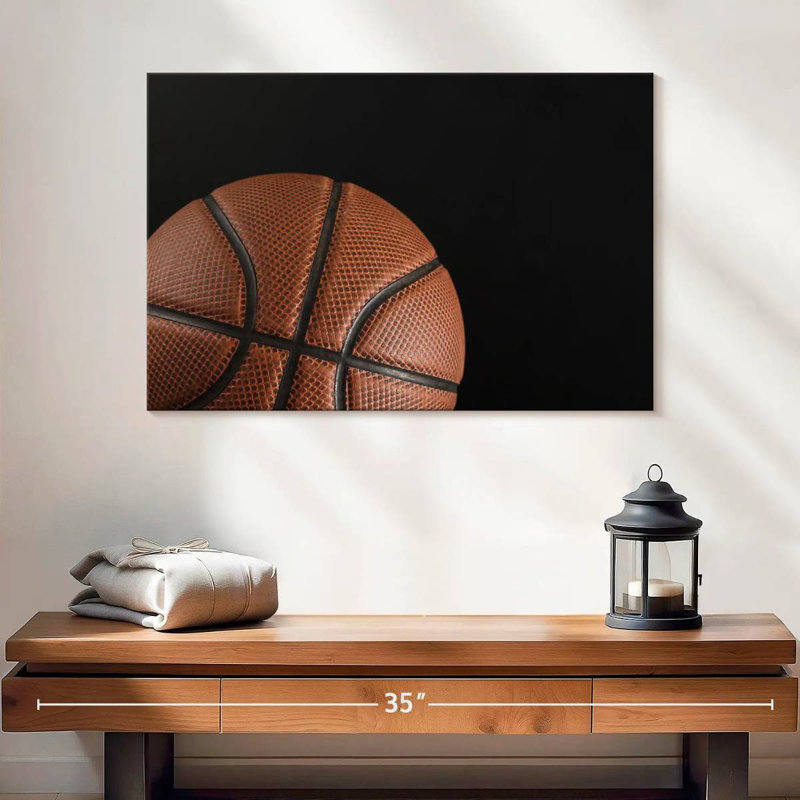 Ballon de basket-ball rétro Sireci, H 8 po x l 12 po