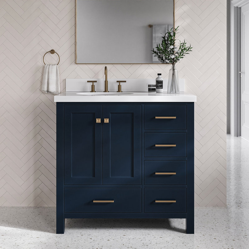 Ensemble de meuble-lavabo simple 37 po Cambridge, Bleu minuit