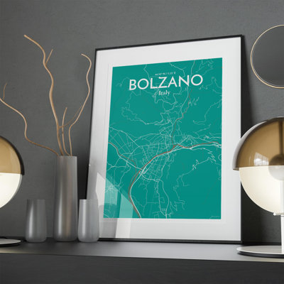 Bolzano City Map In Nature - No Frame Print
