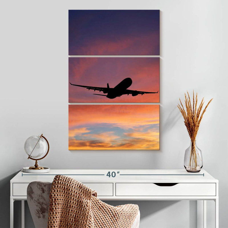 Mehar Airplane Sunset Silhouette